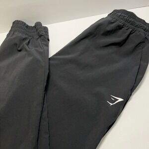 Gymshark Womens Woven Training Joggers High Rise Fit Tapered Black Athleisure XS